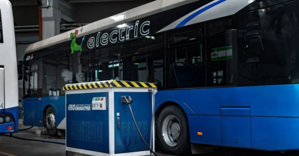 Ekoenergetyka's first charger for public transit